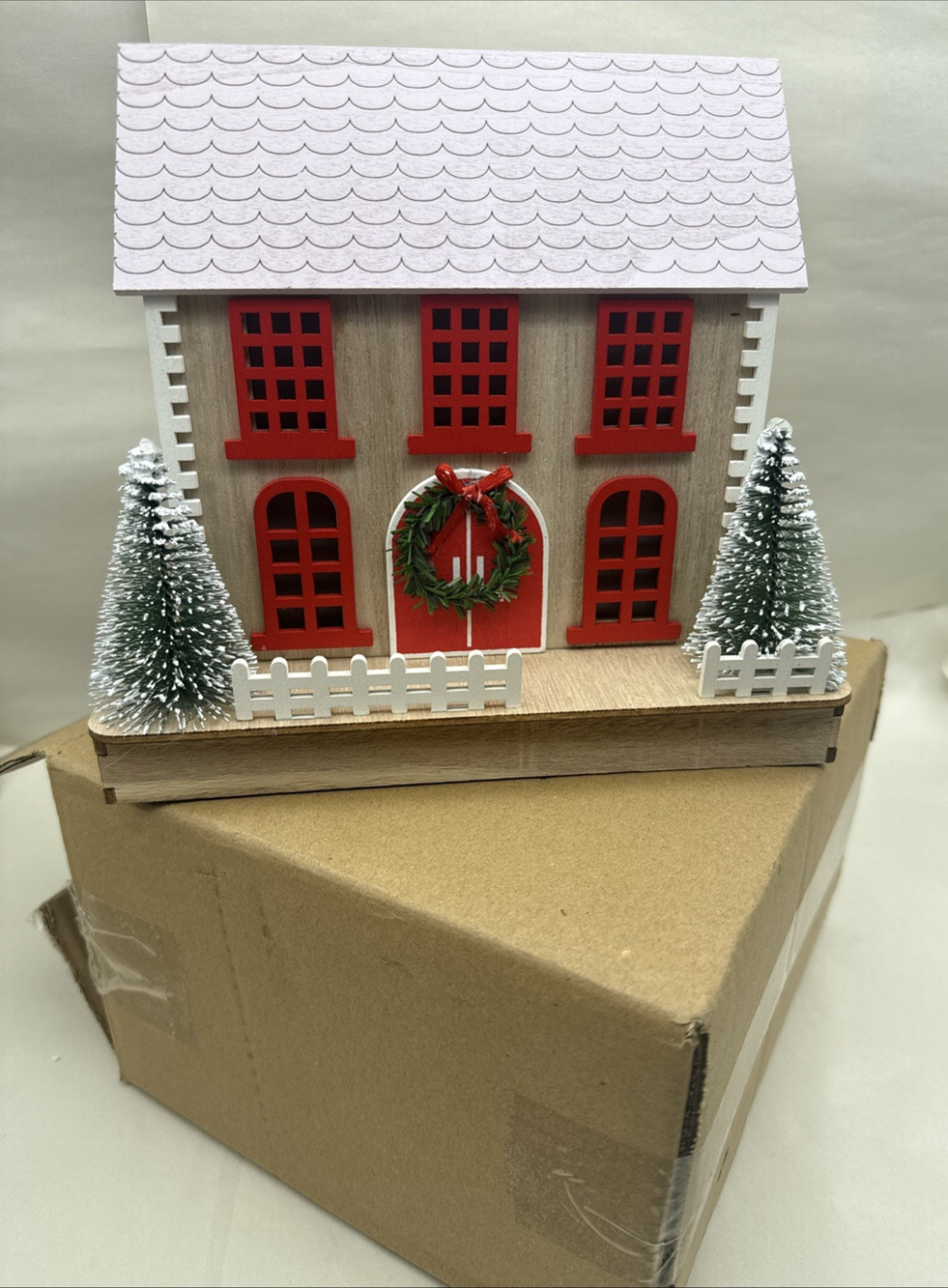 Christmas Scene Village Houses w/LED Lights-Christmas mini Glow House *READ...